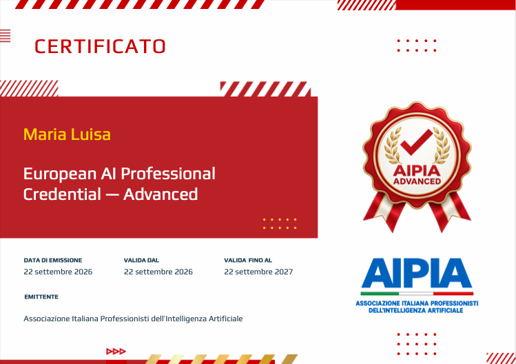 Advanced Generative AI Practitioner, certified by AIPIA